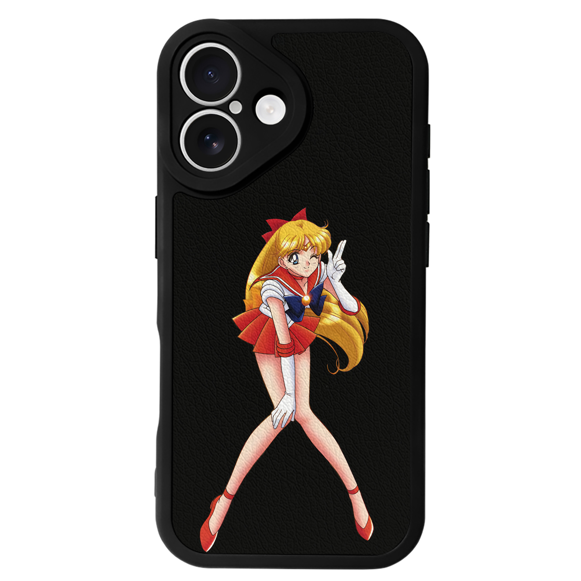 （画像用） 美少女戦士セーラームーン 愛野 美奈子 あいの みなこ Sailor Moon Aino Minako 【iPhone 16シリーズ対応】シリコンスマホケース（レザー調） 材質：シリコン